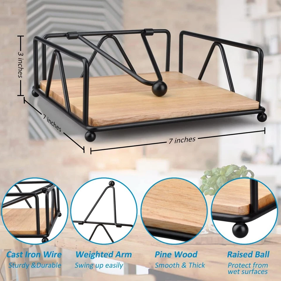 Portatovaglioli per Cucina Tavolo Da Pranzo, Portatovagliolo Con Braccio Pondera - Immagine 3 di 4