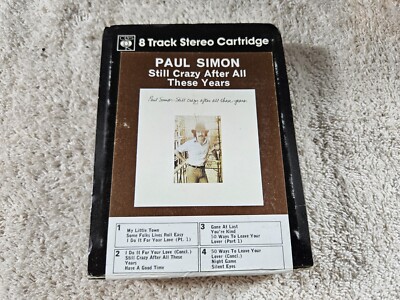 Paul Simon- Still Crazy After All These Years 8-Track. UK Release. Free Shipping
