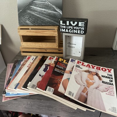 PLAYBOY Entertainment VINTAGE Men Magazine s Mixed Lot Of 14 1989-1992 Used-READ