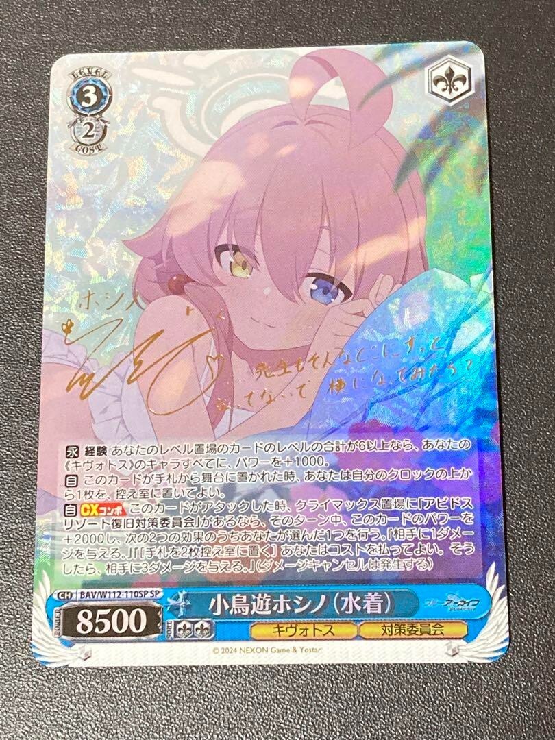 Blue Archive Takanashi Hoshino BAV/W112-110SP SP FOIL Card Signed