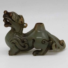 Chinese culture , carved HeTian jade incomplete BiXie evil-averting best C589