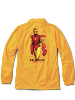Primitive Marvel x Moebius Marvel Iron Man Gold Coaches Jacket Size  Extra-Large