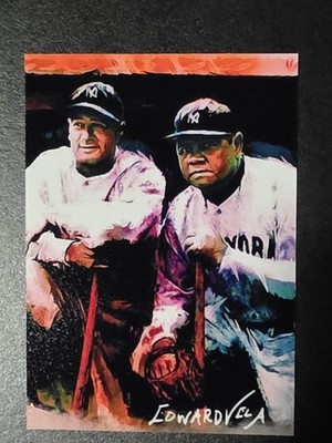 2015 Edward Vela BABE RUTH/LOU GEHRIG #2 Unlimited Sketch Card
