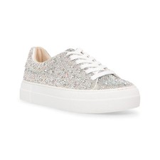 Women's Betsey Johnson Sidny Lace-Up Rhinestone Platform Sneakers Rhinestone