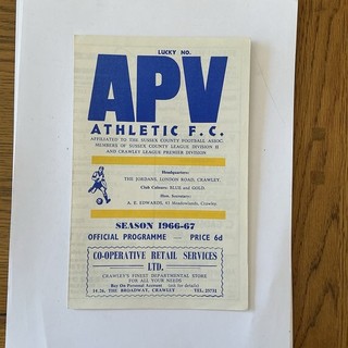 APV ATHLETIC v PORTFIELD. 1966/7.