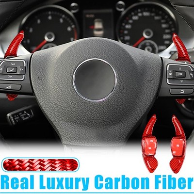 Carbon Fiber Steering Wheel Paddle Shifter Extension For VW EOS Jetta Scirocco