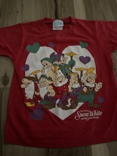 Vintage 90s Disney Snow White Seven Dwarfs Red T  Shirt Kids M 6 USA Graphic