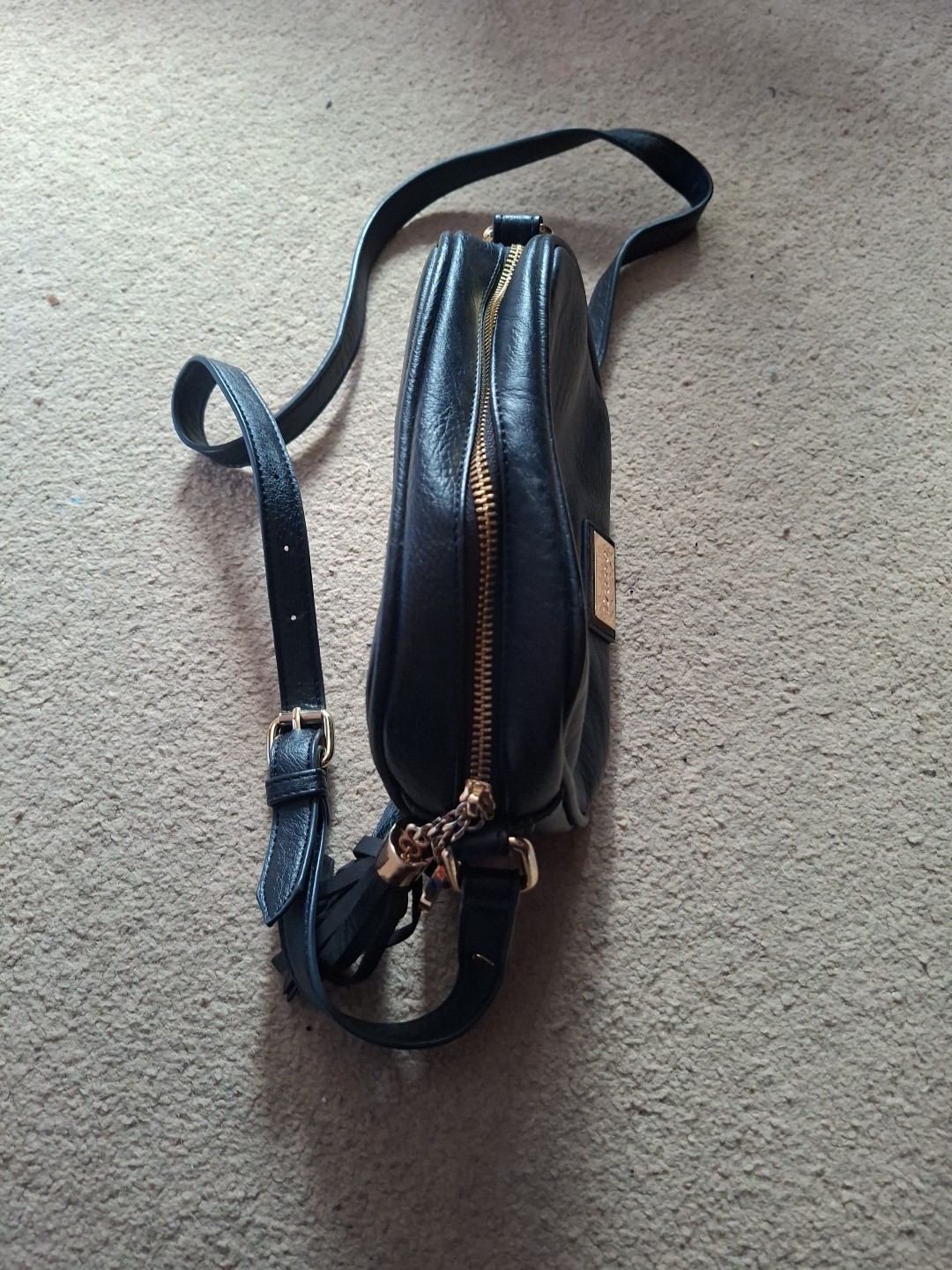 Dune London Black Faux Leather Crossbody Handbag Branded Detail RRP £69 UK image 5