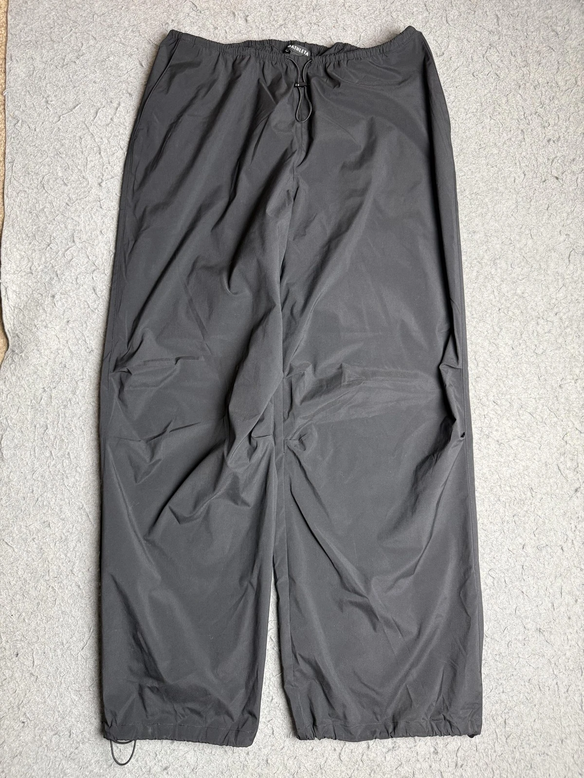 Athleta Pants Womens Medium Black Lightweight Rain Elastic Waist Hiking Pockets
