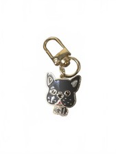 Dog Lover Enamel Metal Keychain Charm Gray Gold Clip Gift Animal Print New