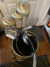 MacGregor Jack Nicklaus Leather Carry Golf Bag Black/Brown Zip Pouch Handle