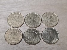 italie, 6 pièces de 200 Lires 1978 (3), 1979, 1982, 1995