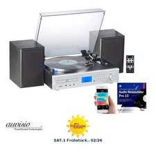 auvisio 5in1-Plattenspieler/Digitalisierer, CD, Bluetooth, Kassette, MP3, FM