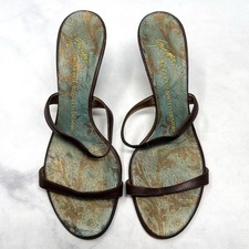 Giuseppe Zanotti Vicini Vintage Y2K Leather Minimalist Slide Mule Sandal Heels