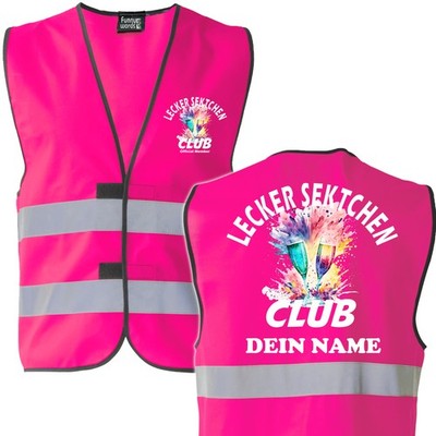 Lecker Sektchen Club Warnweste mit Namen   Lustige Partyweste für echte Mitglied
