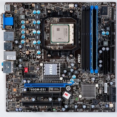 MSI 760GM-E51 AM3 MicroATX Motherboard DDR3 AMD Athlon II X4 620 HDMI DVI SATA