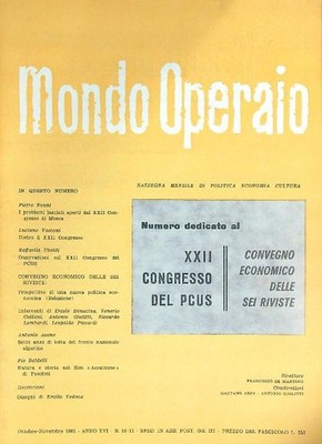 ARBEITERWELT 10-11/ 1961 AA.VV. S.E.T.I. 1961 \ NADEL
