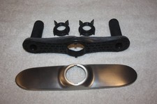 Delta Faucet Essa Escutcheon w/ Baseplate Nuts - Arctic Stainless New Open Box