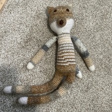 Crocheted handmade floppy fox plush, 24  long. Adorable and well-made 