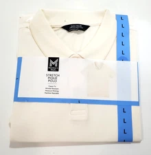 Members Mark Stretch Classic Fit Pique Polo Classic Fit Shirt Mens L Ivory