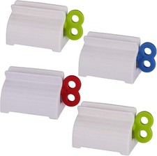 4-Pack Tube Squeezer Roller Toothpaste Dispenser Tube Wringer Holder Bathroom