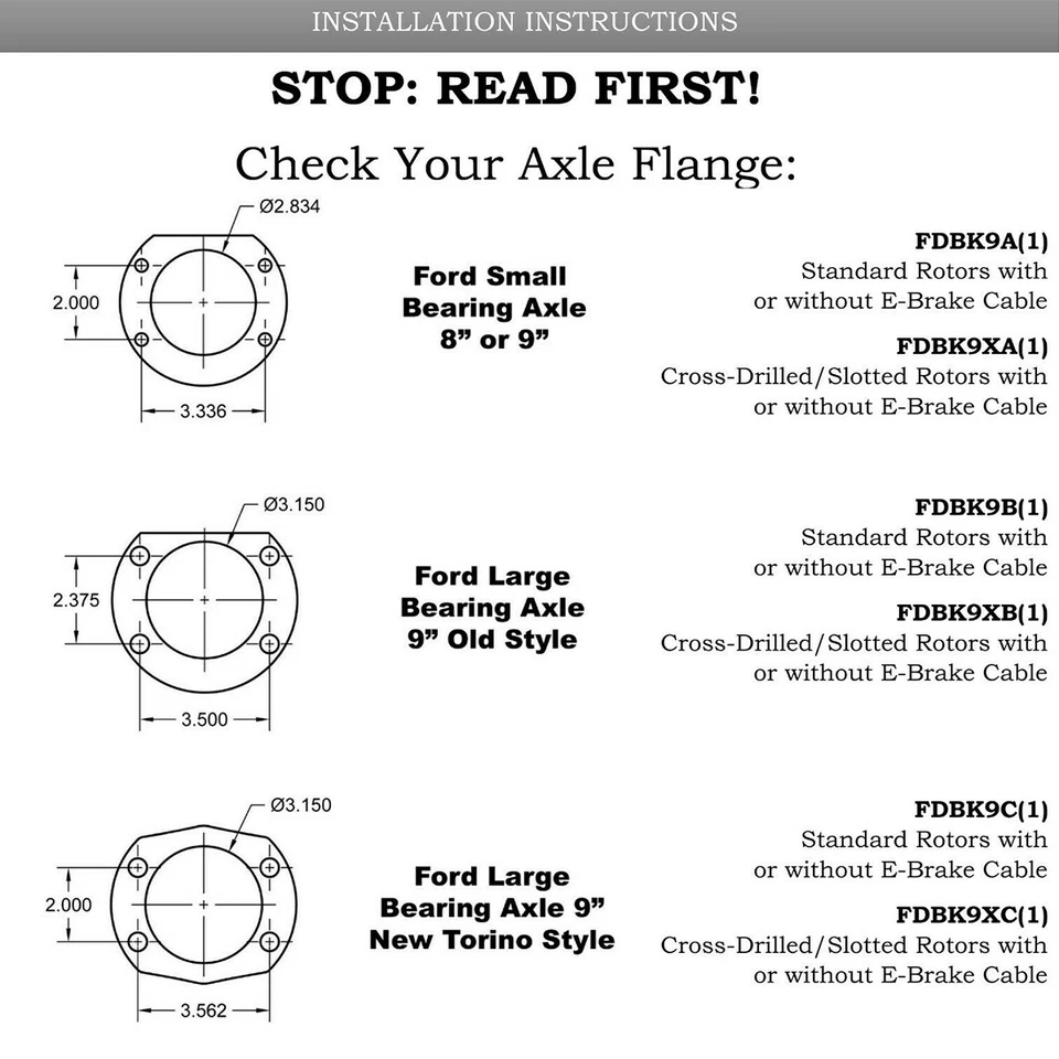 Ford Torino Nuevo Estilo Disco Trasero Conversión Perforado y Ranurado sin Cable Freno E Foto 2 de 4