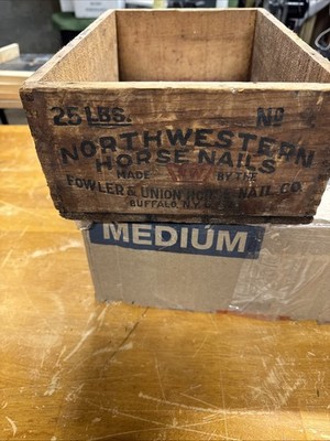 Anti. Northwestern Horse Nails By Fowler & Union Horse Nail Co. Shipping Box