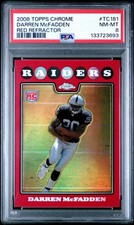2008 TOPPS CHROME RED REFRACTOR #TC181 DARREN MCFADDEN ROOKIE RC #/25 PSA 8