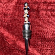 Handmade Beaded Wine Bottle Stopper Winestopper Glass Beads NWOT