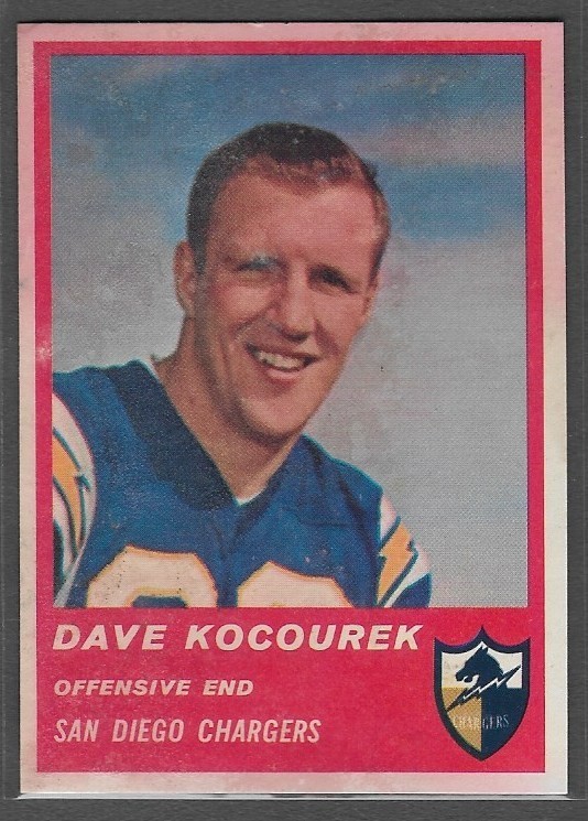 Dave Kocourek #71 Football Cards 1963 Fleer trading card — raw and PSA graded price guide