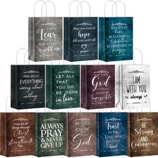 Christian Paper Bags Bulk Gift Religious Bible Verse Treat Bags with Handles