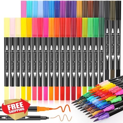 Soucolor Art Brush Markers, 36 Colors, Dual Tip Pen Set