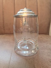 Rixen Alt Bierkrug Mit Zinndeckel Glas St. T&ouml;nis Selten
