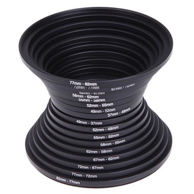 18 Pcs Filter Ring Adapter Set Lens Metal Stepping Rings Step Up Down Lenses