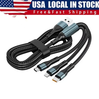 3 in 1 Fast USB Charging Cable Universal Multi Function Cell Phone Charger Cord~