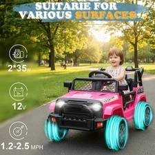 12V Battery Powered Kids Ride on Truck Car with Remote Electric Vehicles Pink