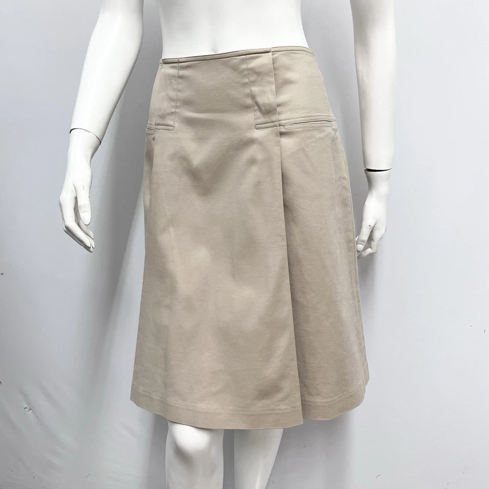 TSE Khaki Pleated Skirt Fabulous Style Size 6 - Image 2 of 4