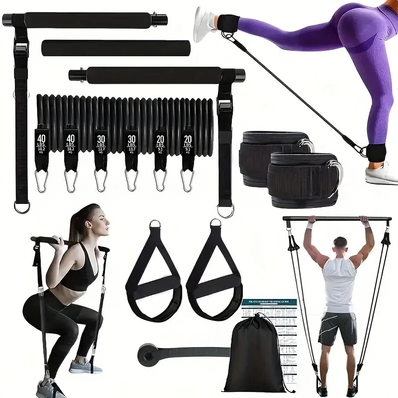 Portable Pilates Bar Kit Home Exercise Stick With 6 Resistance Band Home Gym
Opens in a new window o