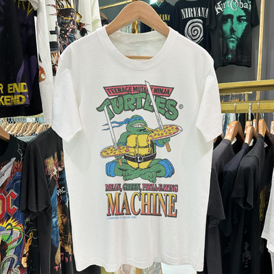 90's Leonardo Slammin' Washed T-Shirt White L