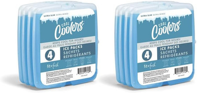 Reusable Slim Ice Packs, Cold Packs for Lunch Boxes, Blue, 8 Pack