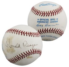 Ronald Reagan Authentic Signed Bobby Brown OAL Baseball PSA/DNA #AR02823