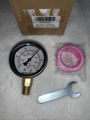 #ad 0 100 Psi 2 inch Pressure Gauge Glycerin Filled 1 4quot; NPT Lower Mount Stainles $12.98