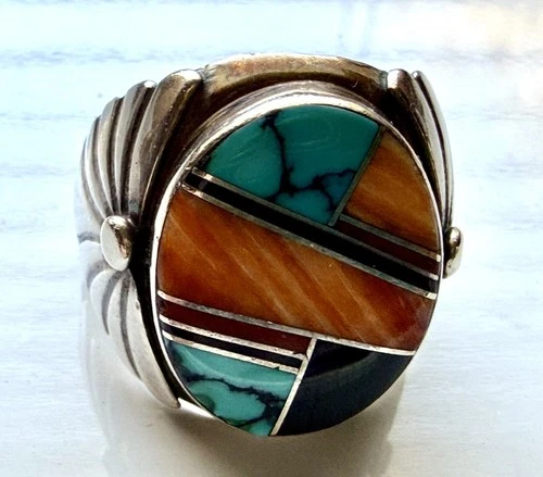 Vintage Navajo Sterling Silver Ring U.S. Size 10+ … KILLER Looks!!!