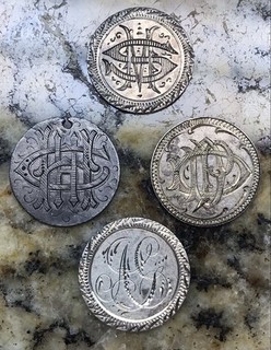 Lot of 4 Seated Dimes Dime 10 Cent Love Token Tokens 1849 1874 Arrows 1875 1877