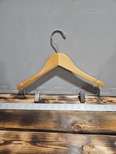NATURAL Wooden COMBO/ Skirt Hangers with Clips 100 CT
