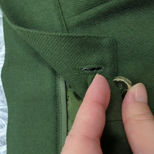Genny Vtg Wool Leather Pencil Skirt Womens IT 40 US 6 Green 80s Made in Italy - Picture 14 of 16