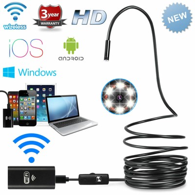 1/2m WiFi Endoskop Wasserdicht USB Endoscope Inspektion Kamera IP67 6 LED New DE