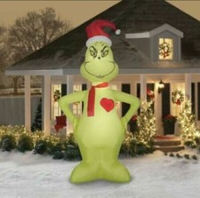 11' Gemmy GRINCH Christmas Airblown LIGHT HEART GROWS 3 SIZES Yard Inflatable