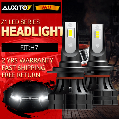 2X AUXITO Mini H7 LED Healight Bulbs High Low Beam 52W 20000LM 6000K Xenon White