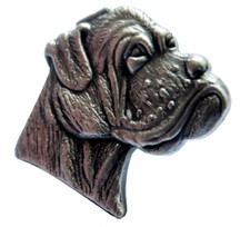Boxer Dog Pewter Pin Badge